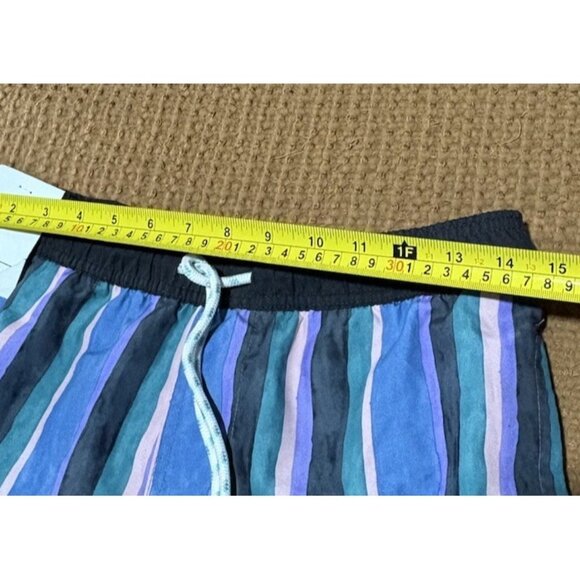 Men's 7" Vertical Striped Swim Trunks - Original Use Blue/Black/Green/Pink XS - Picture 4 of 9